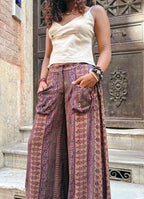 Loose Fit Pocket Detail Elba Floral Harem Pants