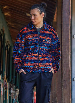Relaxed Fit Long Sleeve Orange Men's Fleece 7101