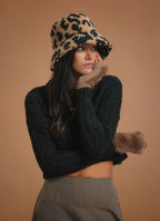 Leopar Desenli Bucket Kadın Şapka 5413