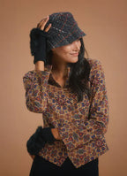 Siyah Çizgili Bucket Kadın Şapka 5416