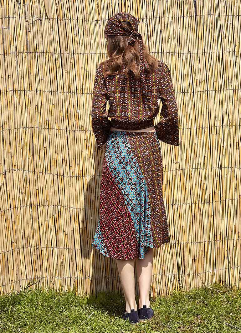 Authentic Patterned Midi Skirt 4931