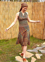 Patterned Midi Length Authentic Skirt 4932