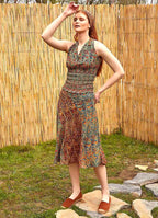 Patterned Midi Length Authentic Skirt 4932