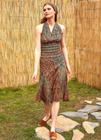 Patterned Midi Length Authentic Skirt 4932