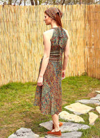 Patterned Midi Length Authentic Skirt 4932
