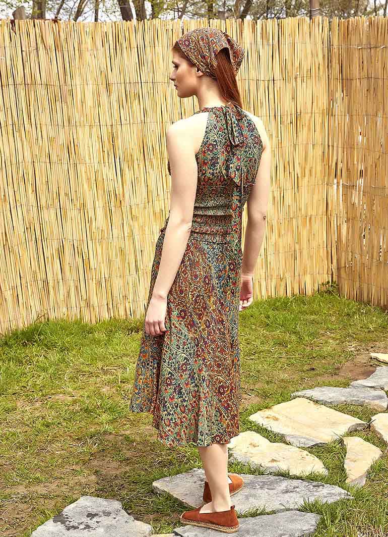 Patterned Midi Length Authentic Skirt 4932
