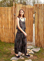 Ethnic Patterned Smocked Waist Bohemian Harem Pants 4969