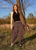 Drape Waist Loose-Fit Women's Picasso Print Harem Pants 4877