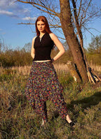 Drape Waist Loose-Fit Women's Picasso Print Harem Pants 4877