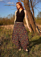 Drape Waist Loose-Fit Women's Picasso Print Harem Pants 4877