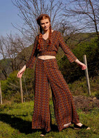 Palazzo High-Waist Wide-Leg Patterned Trousers 4860