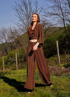 Palazzo High-Waist Wide-Leg Patterned Trousers 4860