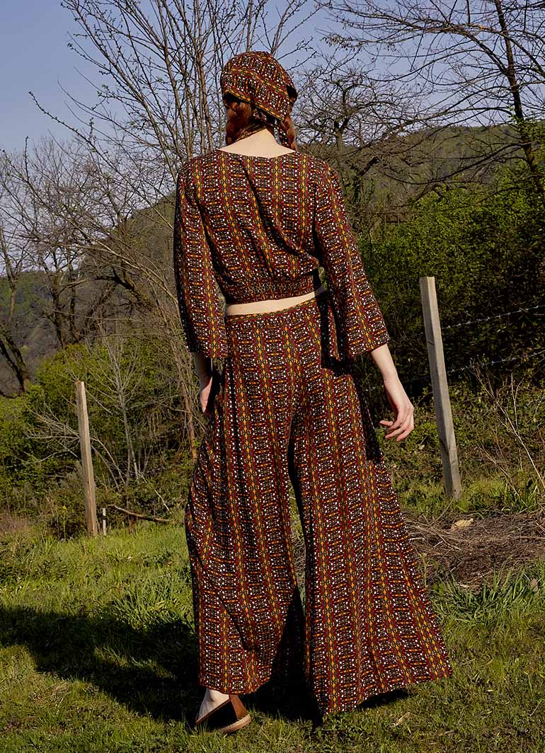 Palazzo High-Waist Wide-Leg Patterned Trousers 4860
