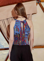 Gipeli Yazlık İndigo Desenli Bluz 4906