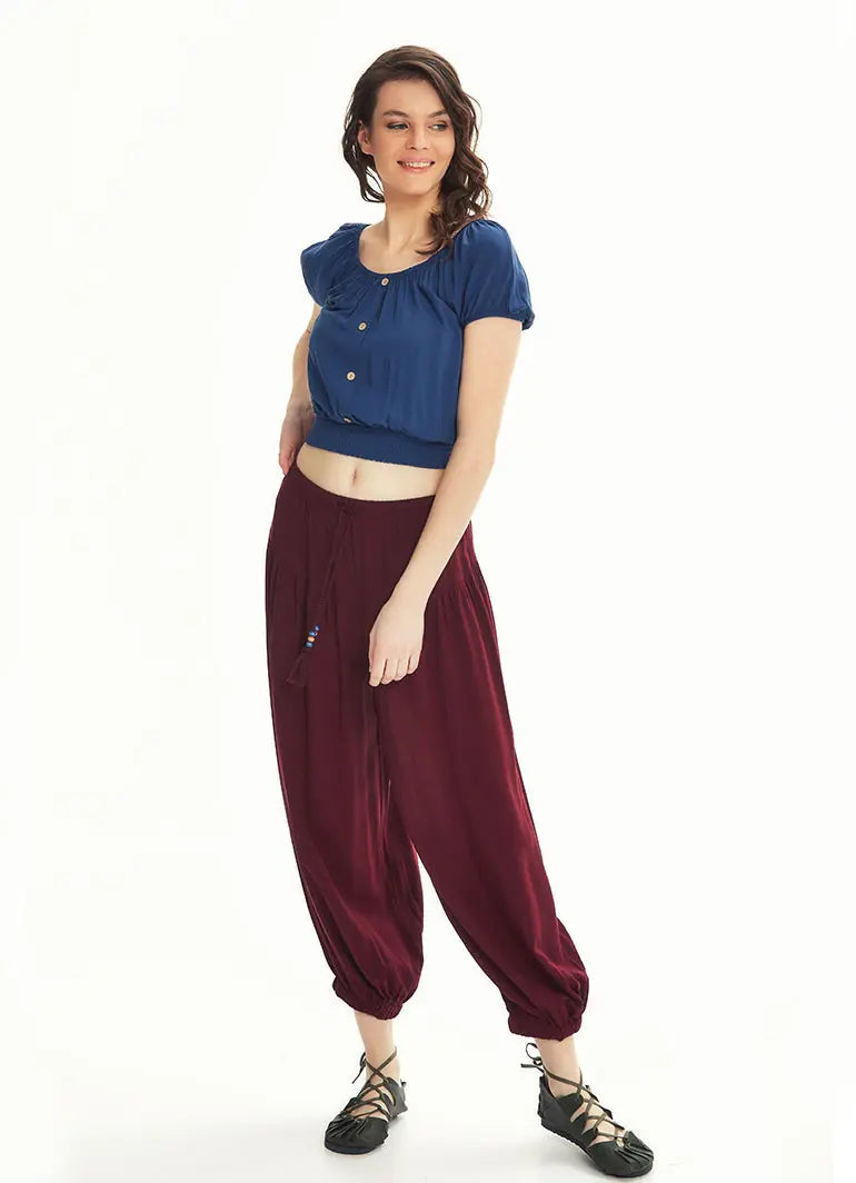 Şalvar Bordo Pantolon 2758