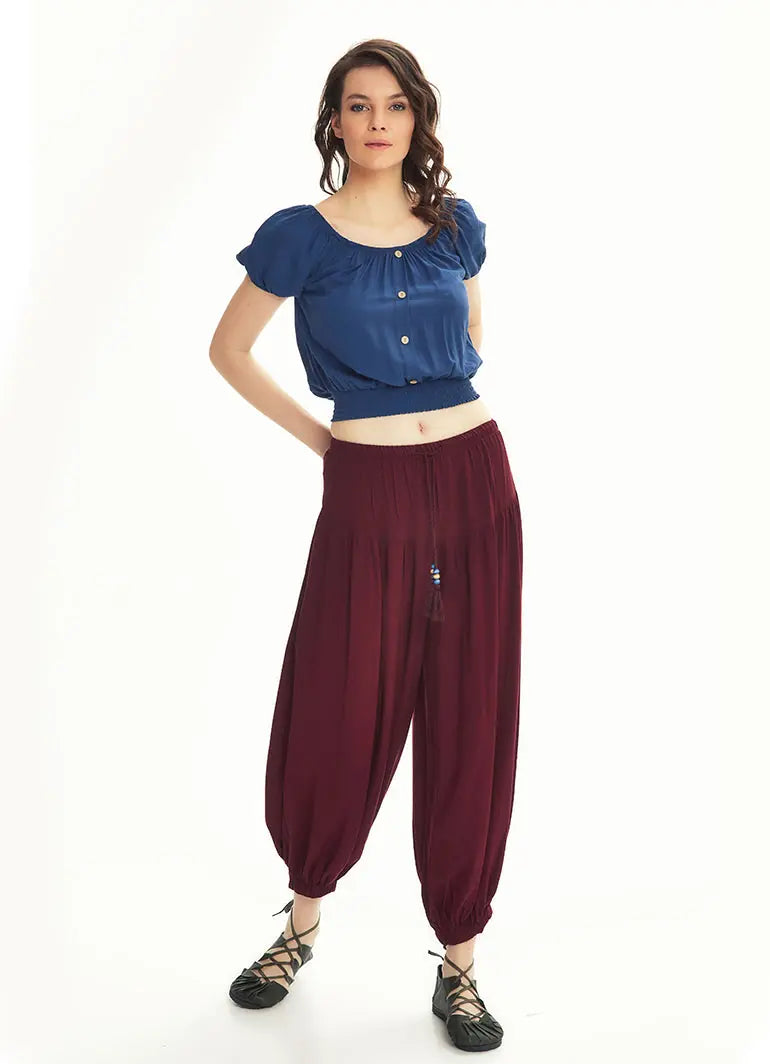 Şalvar Bordo Pantolon 2758