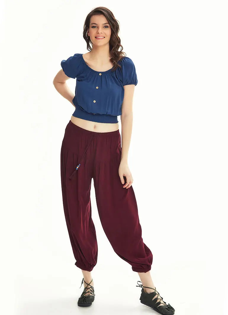 Şalvar Bordo Pantolon 2758