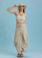 İnce Askılı Cut Out Detay Koton Krem Bralet 6525