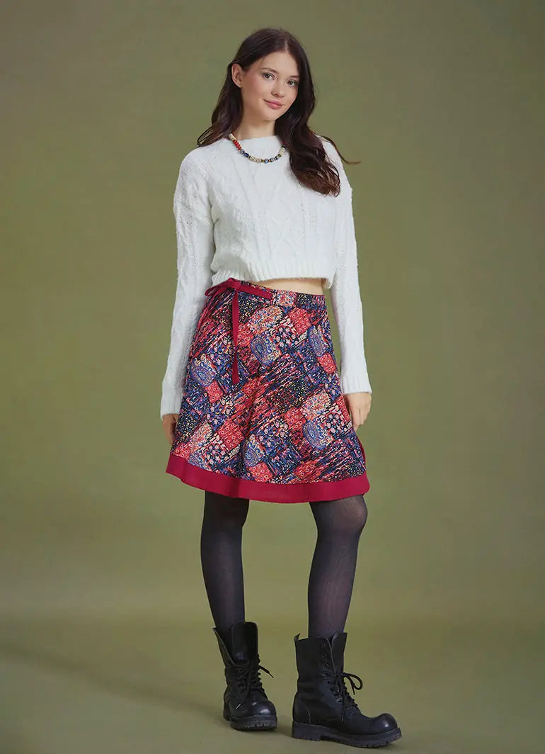 Saç Örgü Dokulu Ekru Rengi Crop Kazak 6594