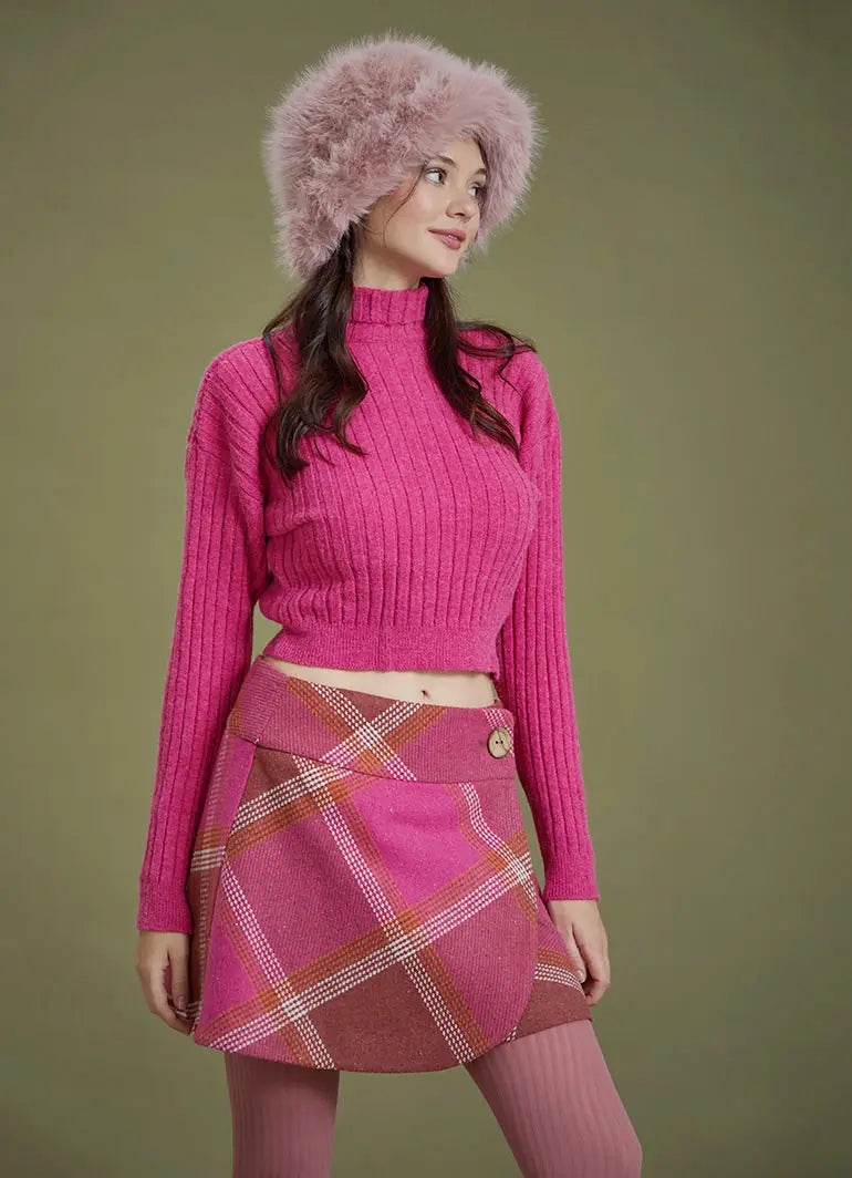Peluş Pembe Kalpak Şapka 6701