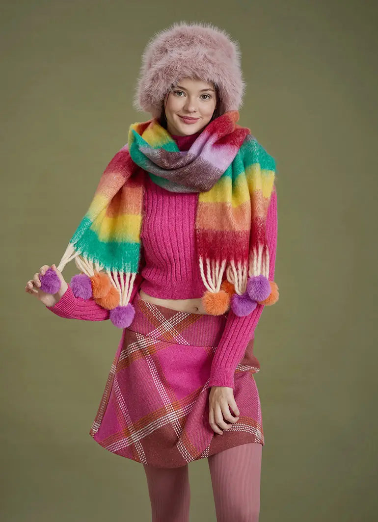 Peluş Pembe Kalpak Şapka 6701