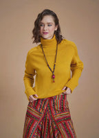 Bohem Stil Hardal Balıkçı Yaka Kazak 6629