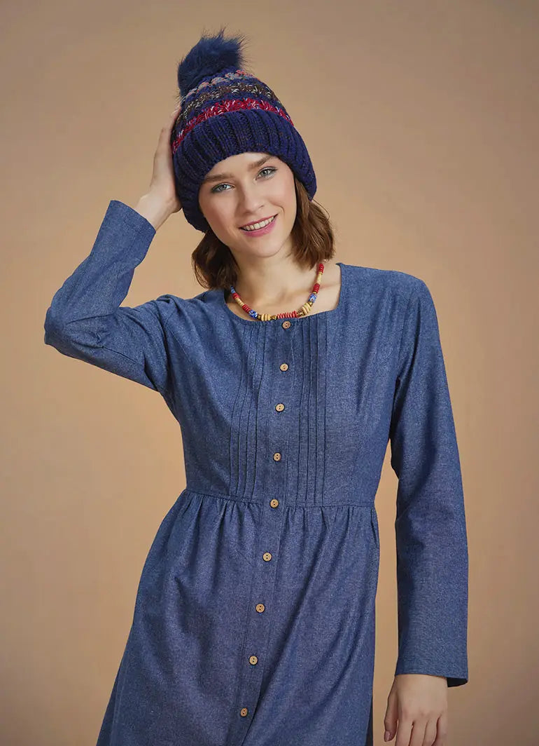 Zigzag Lacivert Desenli Kadın Bere 6707