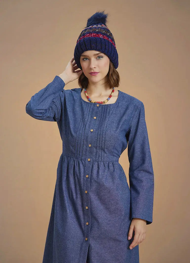 Zigzag Lacivert Desenli Kadın Bere 6707