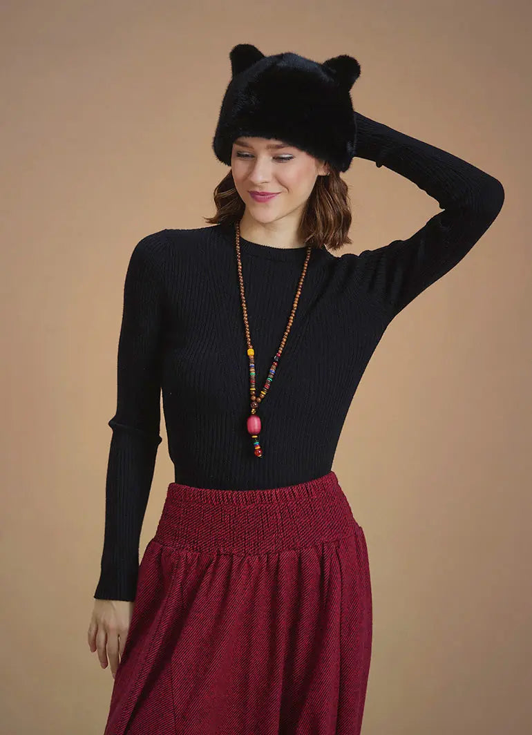 Bisiklet Yaka Slim Siyah Triko Kazak 6590