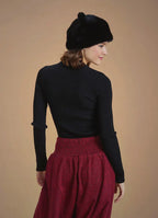Kulaklı Siyah Peluş Bere 6703