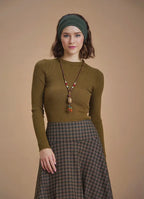 Bisiklet Yaka Slim Haki Triko Kazak 6589