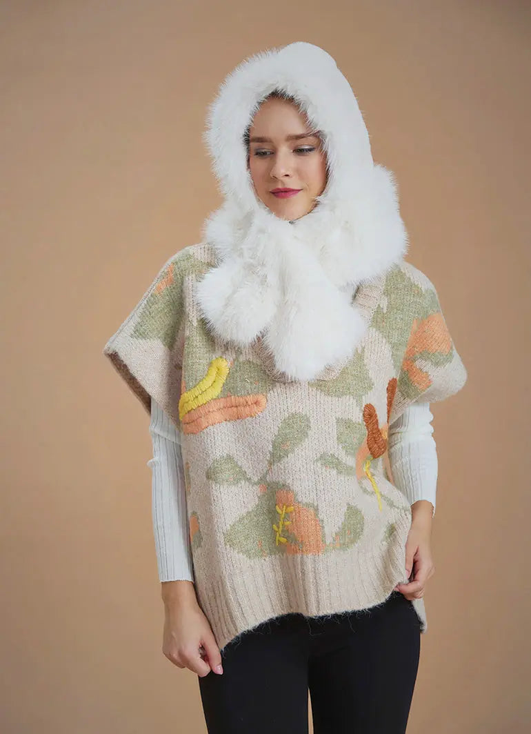 Tavşan Kulaklı Beyaz Peluş Şapka 6719