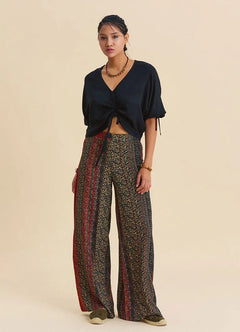 High Waist Wide Leg Terracotta Women's Palazzo Pants 7205