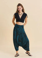 Drape Bel Paçası Lastikli Petrol Yoga Pantolonu 7180