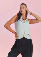 Bohem Tarz Degaje Yaka Otantik Bluz 6579