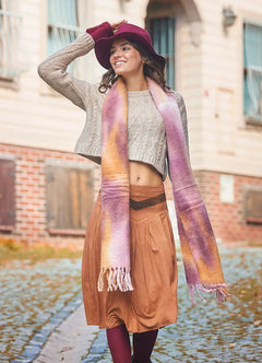 Tan Suede Flared Midi Skirt 6692