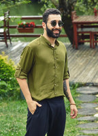 Rahat Kesim Hakim Yaka Erkek Haki Gömlek 2495