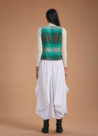 Bohemian Style White Long Skirt with Pockets and Drawstring Waist 1953