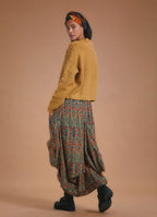 Ethnic Patterned Lace-Up Pocketed Long Harem Skirt 5330