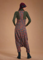 Dekolteli Fermuarlı Cepli Kadın Otantik Şalvar Tulum 5236