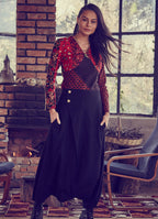 Black Ethnic Harem Pants with Pockets 236