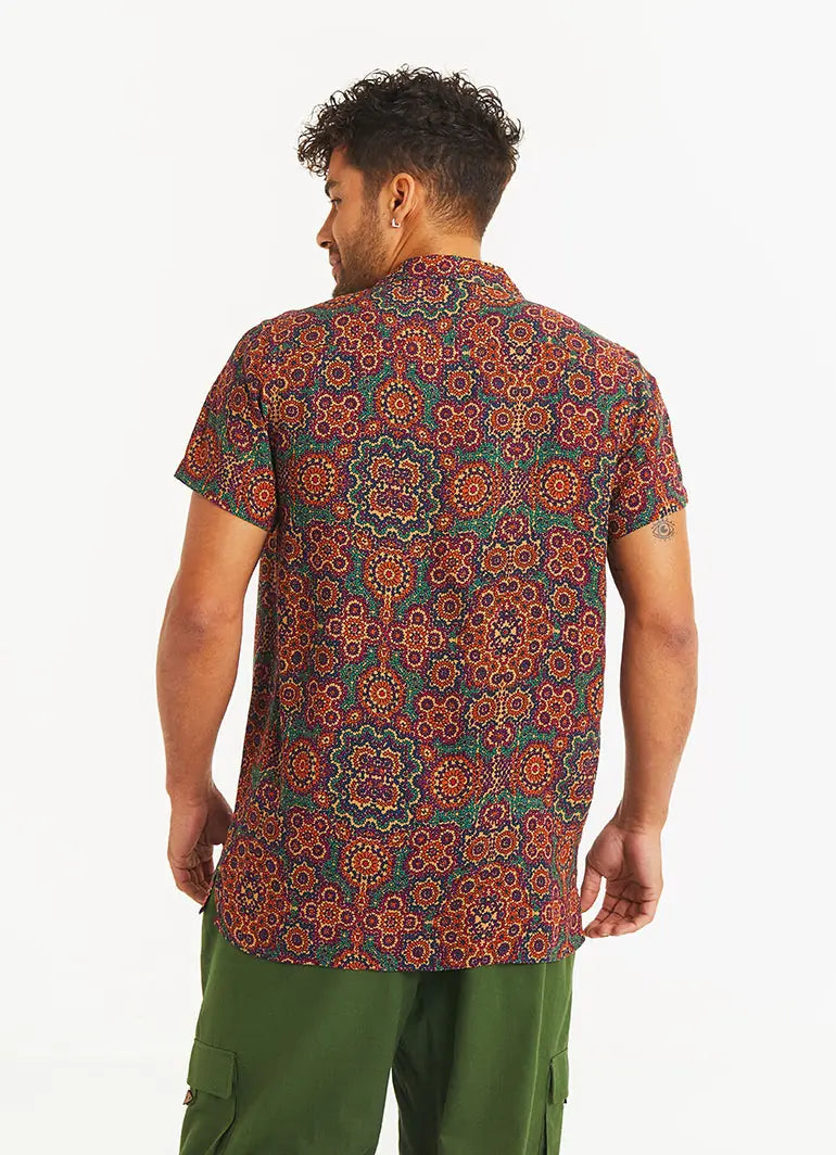 Etnik Desenli Rahat Kesim  Erkek Gömlek 5306