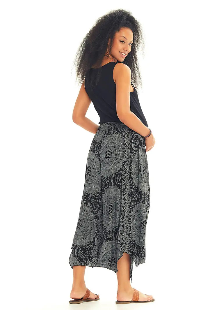 Gri Desenli Beli Lastikli Hamile Pantolon 3541