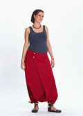 Ethnic Patterned Buttoned Red Maternity Culottes 726