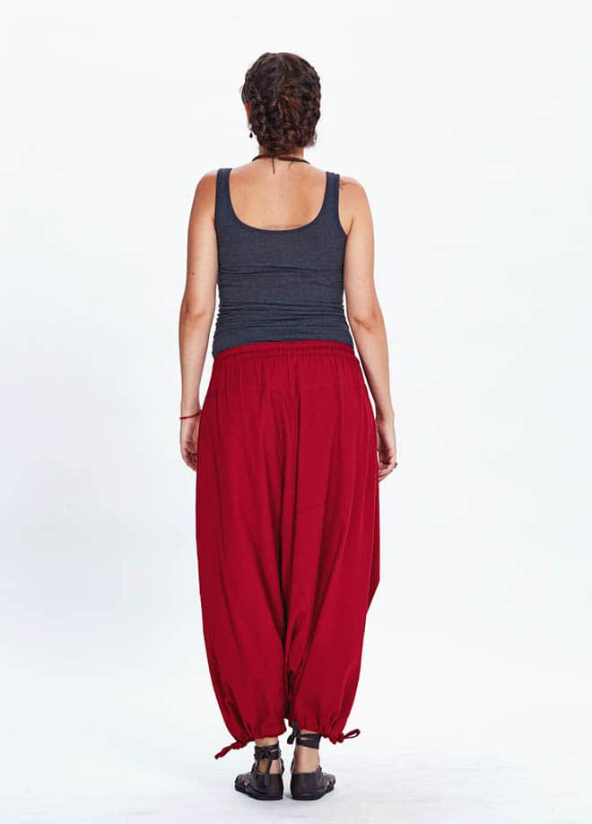 Ethnic Patterned Buttoned Red Maternity Culottes 726