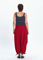 Ethnic Patterned Buttoned Red Maternity Culottes 726