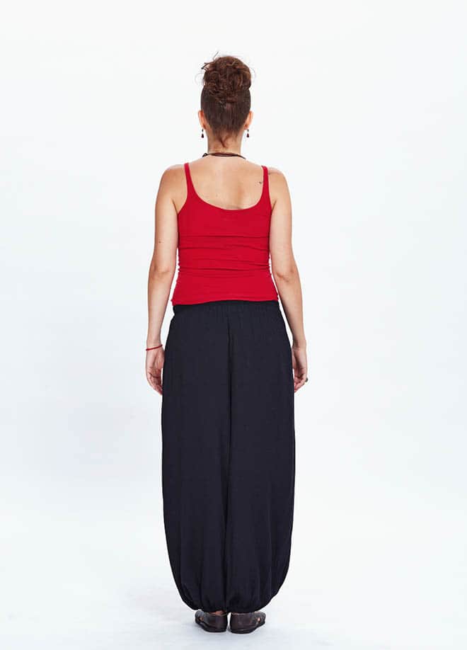 Black Elastic Waist Loose Fit Maternity Harem Pants 700