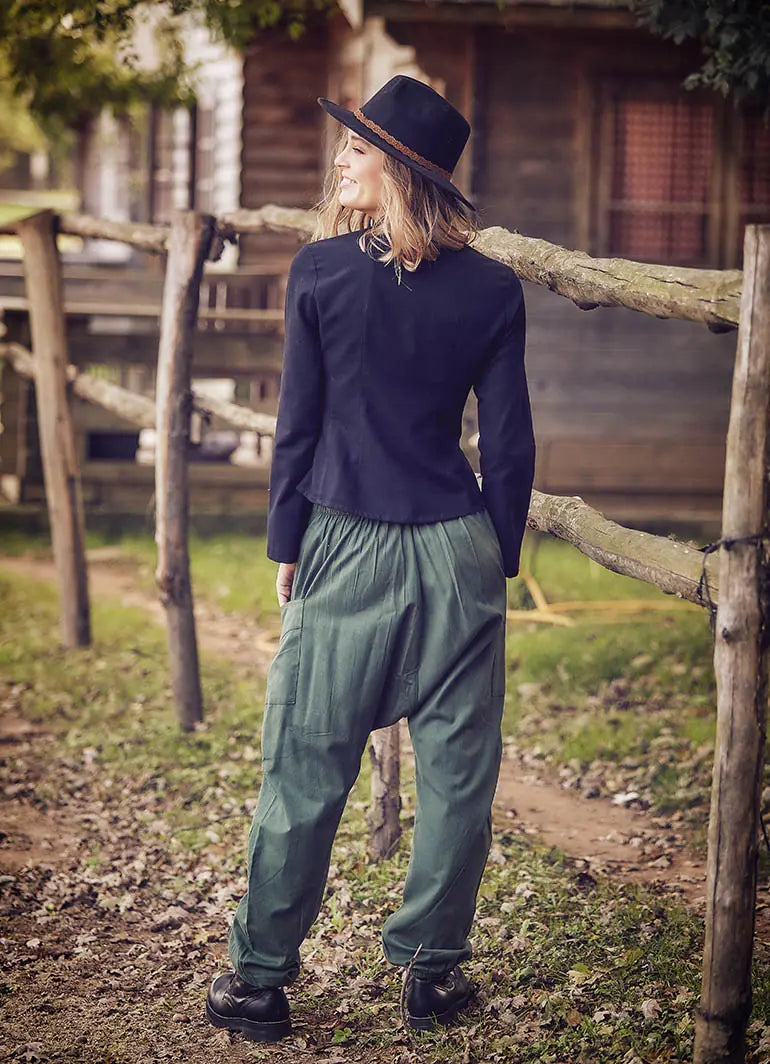 Çapraz Düğmeli Hakim Yaka Kadın Siyah Ceket Bluz 2136