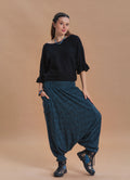 Gipe Bel Detaylı Cepli Petrol Kadın Kışlık Pantolon