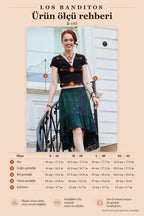 Cross-Neck Short Sleeve Black Bohemian Blouse 7310